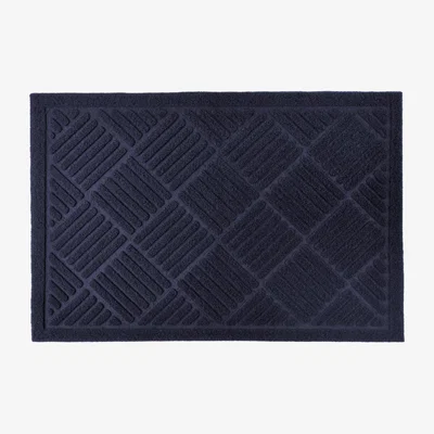 The Range Cross Hatch Door Mat - Navy