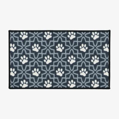 The Range JVL Machine Washable Pet Mat 40 x 70cm, Lattice Paws - Grey