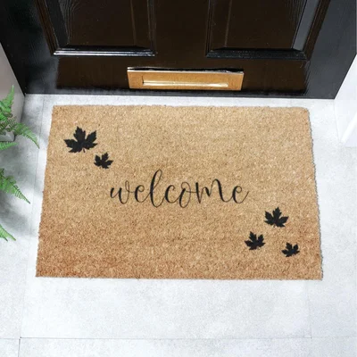 The Range Welcome Autumn Leaf Doormat - Brown