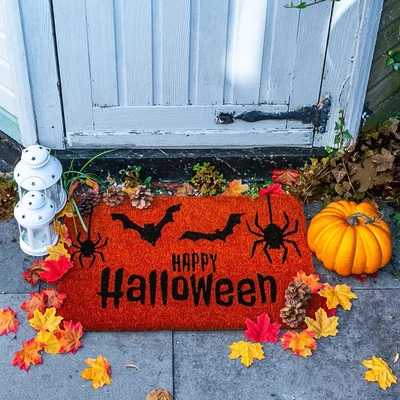 The Range Happy Halloween Coir Door Mat - Orange / 1