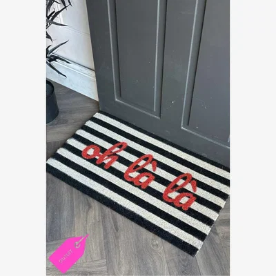 Rockett St George Oh La La Stripy Doormat - SECONDS
