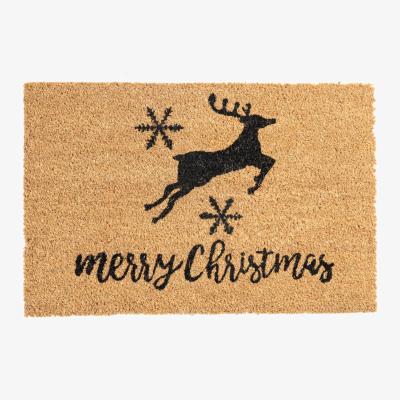 The Range 60cm x 40cm Christmas Coir Door Mat - Brown