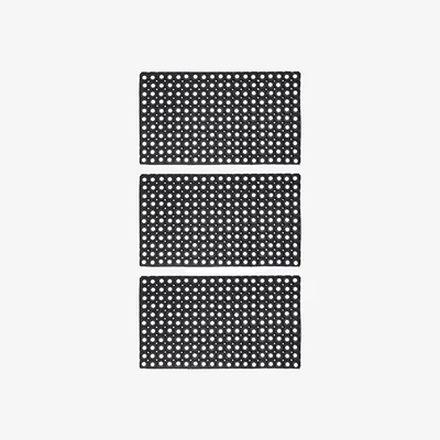 The Range JVL Contract Rondo Rubber Ring Doormat - Pack of 3 - Black