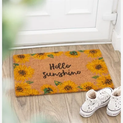 The Range Hello Sunshine Sunflower Doormat  - Brown