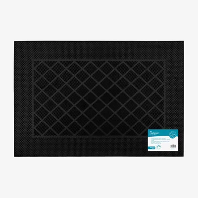 The Range Harlequin Scraper Rubber Pin Doormat, 40x60cm - Black
