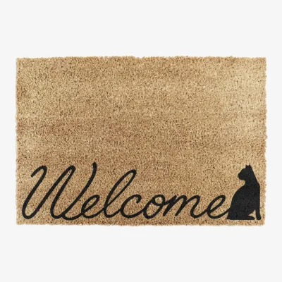 The Range Welcome Cat Doormat - Brown