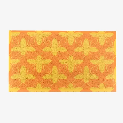 The Range Orange Bee Pattern Indoor Outdoor Doormat - Orange