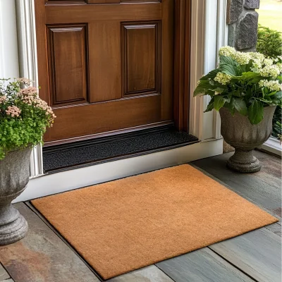 The Range PVC Coir Non-Shed Synthetic Doormat - Beige / 90cm x 60cm