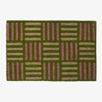 The Range Filta Green Grid Design Doormat - Multicolour