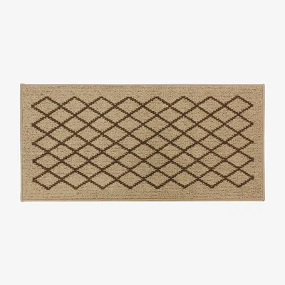 The Range Bergamo Backed Entrance Runner Mat- Beige/Brown