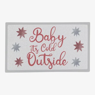 The Range Baby it's Cold Outside Indoor Outdoor Doormat - White