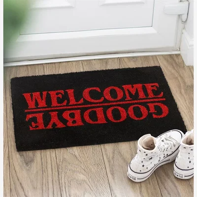 The Range Welcome Goodbye Doormat - Black and Red