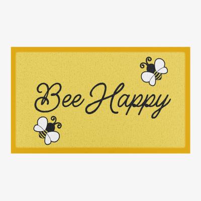 The Range Yellow Bee Happy Indoor Outdoor Doormat - Yellow