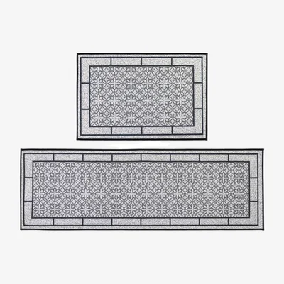 The Range JVL Avanti Machine Washable Entrance Doormat and Runner Set - Grey