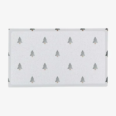 The Range Christmas Tree Pattern Indoor Outdoor Doormat - White