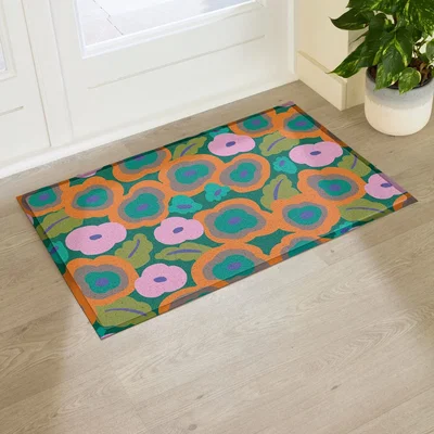 The Range Elizabeth Olwen Flora Indoor/Outdoor Doormat (90x60cm) - Multi / 90 x 60cm