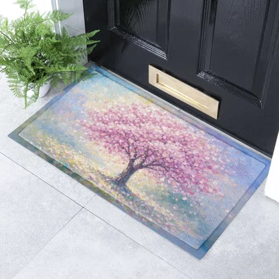The Range Blossom Tree Indoor Outdoor Doormat - Blue