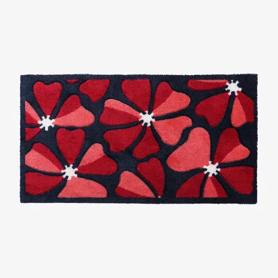 The Range JVL SOLEMATE Hand Carved Posy Door Mat - Red