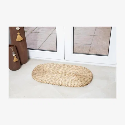 The Range Naturelle Stockport 45x75cm Oval Natural Woven Jute Mat - Brown