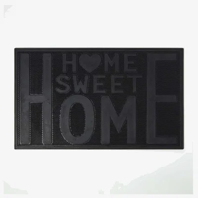 The Range Black Rubber Home Sweet Home Non-Slip Doormat - Black