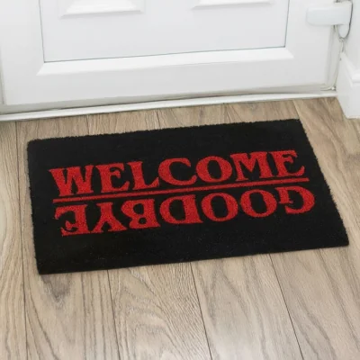 The Range Black Welcome Goodbye Coir Doormat W60cm - Black/Red