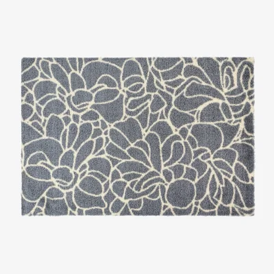 The Range Mega Doormat - 50x75cm, Floral - Grey