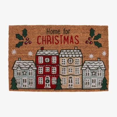 The Range Charming and Welcoming Home For Christmas Doormat - Brown