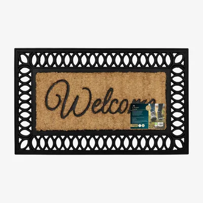 The Range Orana Embossed Rubber Tuffscrape Coir Doormat - Tuffscrape