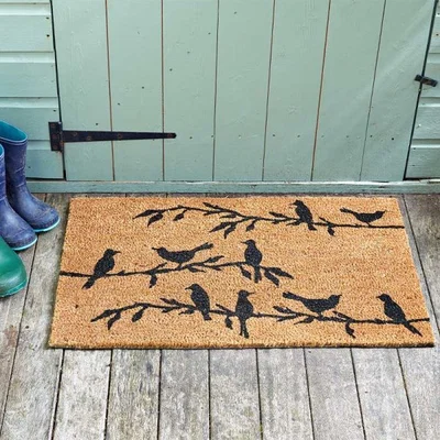 The Range Coir Bird Song Door Mat  - Brown,Black
