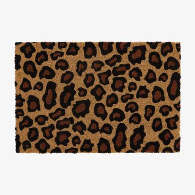 The Range Eco Friendly Backed Coir Entrance Door Mat,Leopard Design - Black