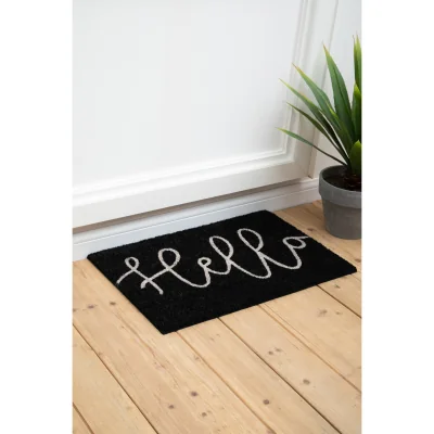 The Range Filta Hello Black Coir Doormat - Black