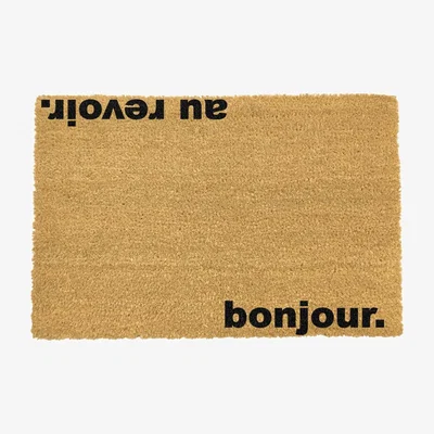 The Range Bonjour, Au Revoir Doormat - Black