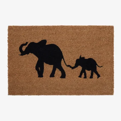 The Range Filta Elephant And Baby Elephant Doormat - Brown