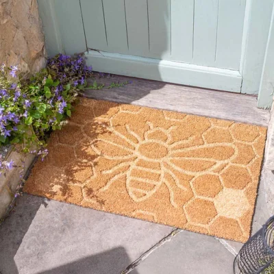 The Range Heavy Duty Coir Door Mats - Brown / Bee