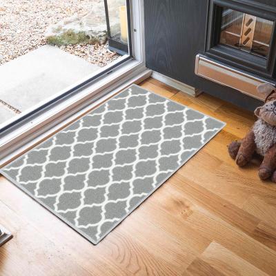 The Range Machine Washable Trellis Design Anti Slip Doormats - Runners - Grey / 160x220 cm Runner
