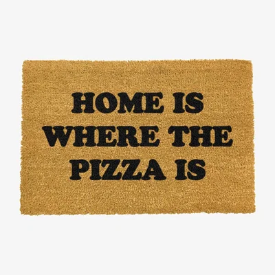 The Range Home is Where The Pizza is Doormat - Black