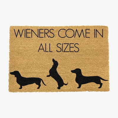 The Range Weiners Come In All Sizes Doormat - Black