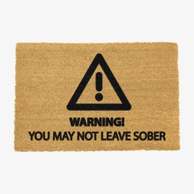 The Range Sober Warning Doormat - Black