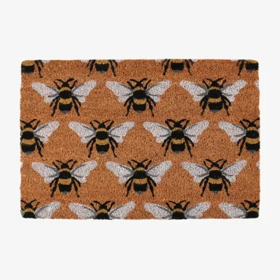 The Range Bee Print Natural Welcome Doormat For Your Home - Brown