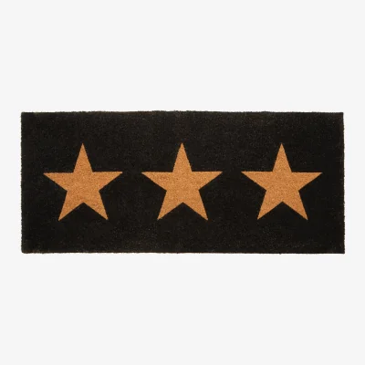 The Range Filta Three Natural Stars Extra Large Doormat - Black