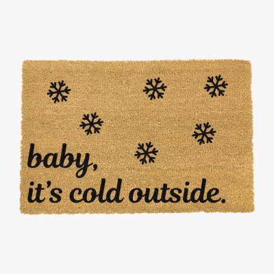The Range Baby it's Cold Outside Snowflakes Doormat - Black