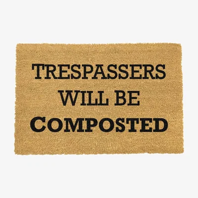 The Range Trespassers Will Be Composted Doormat - Black