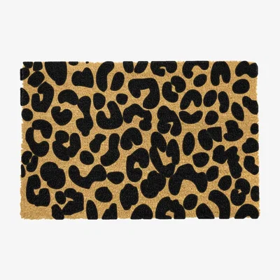 The Range Leopard Print Doormat - Black
