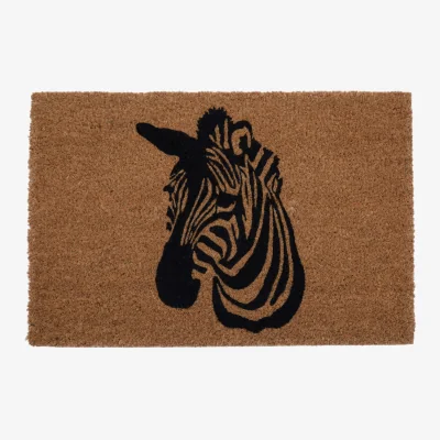 The Range Filta Zebra Face Doormat - Brown