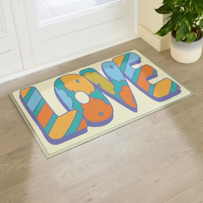 The Range Elizabeth Olwen Love Indoor/Outdoor Doormat (90x60cm) - Multi / 90 x 60cm