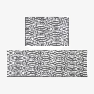 The Range JVL Harmony Machine Washable Entrance Doormat and Runner Set  - Grey