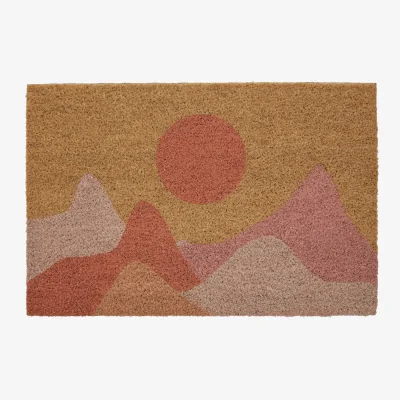 The Range Bellevie Sunrise Design Coir Doormat - Orange