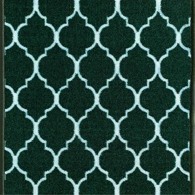 The Range Machine Washable Trellis Design Anti Slip Doormats - Runners - Emerald / 80x150 cm Rectangle