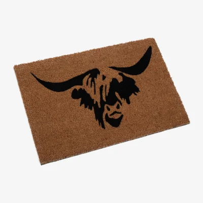 The Range Filta Highland Cow Doormat - Brown