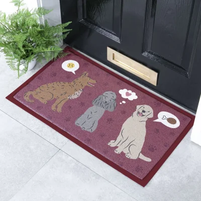The Range Dog Thoughts Indoor Outdoor Doormat - Red